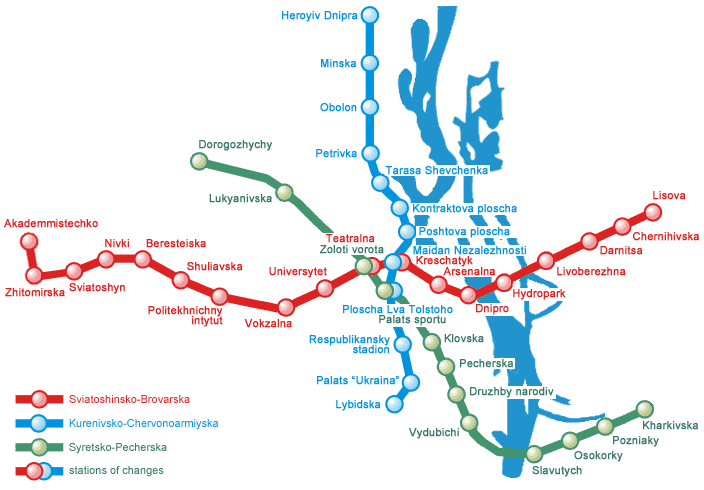 Kiev metro map