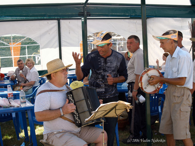 Ukraine street musicians entertain people at fairs and in market places